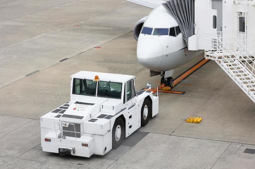 Image of a converted aircraft towing vehicle